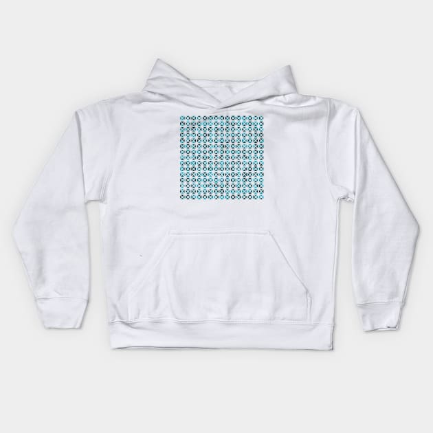 Rounded Triangle Pattern (Blue Green) Kids Hoodie by John Uttley